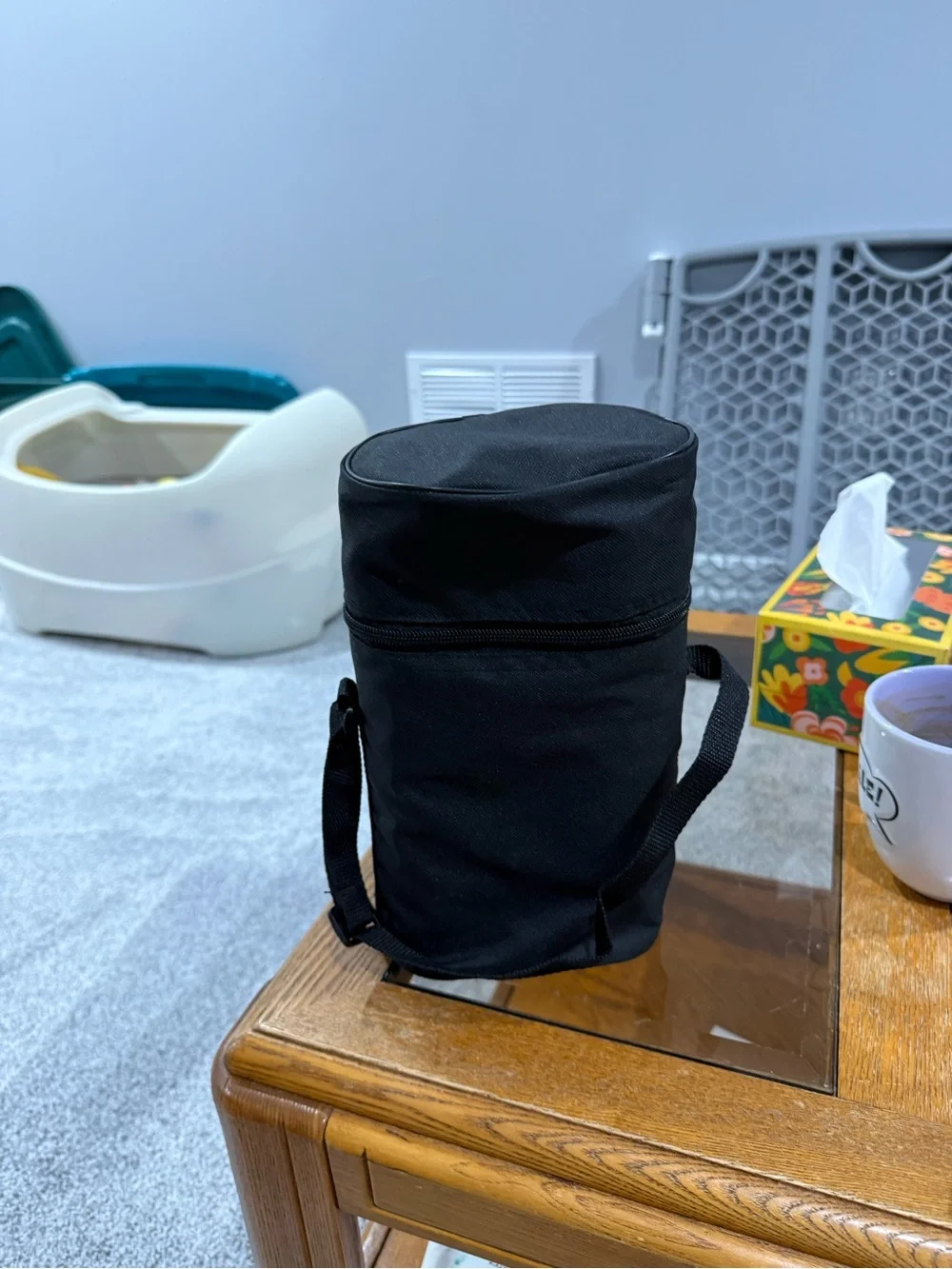 Set of 2 Silver Travel Mugs with Black Lids and Thermos